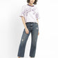 Women's Blue Ribcage Straight Ankle Fit Mid Rise Jeans - ModelFront View
