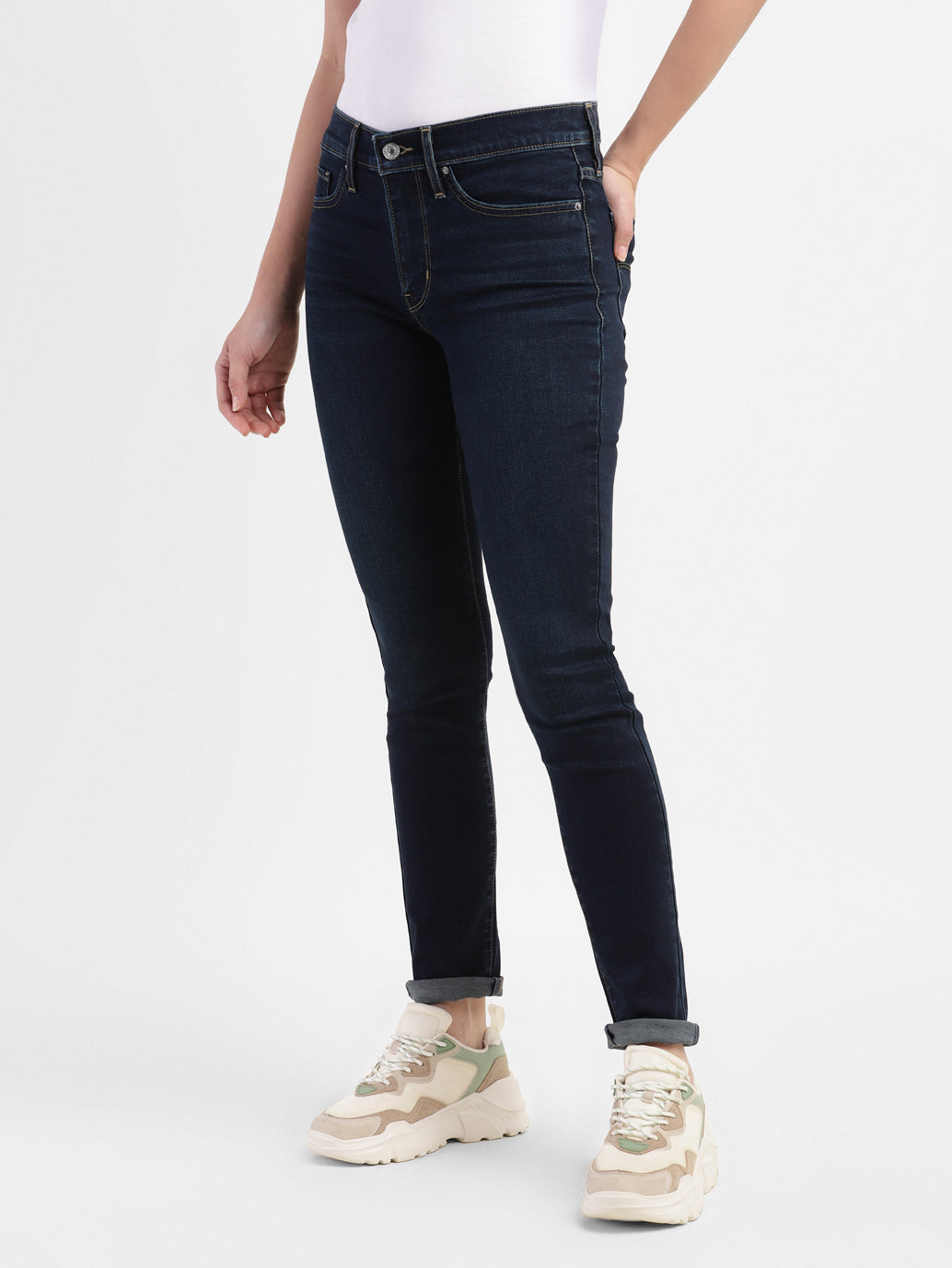 Women's 311 Blue Skinny Fit Mid Rise Jeans - 38d8a14e-2cc2-4106-b728-69747b16acba View