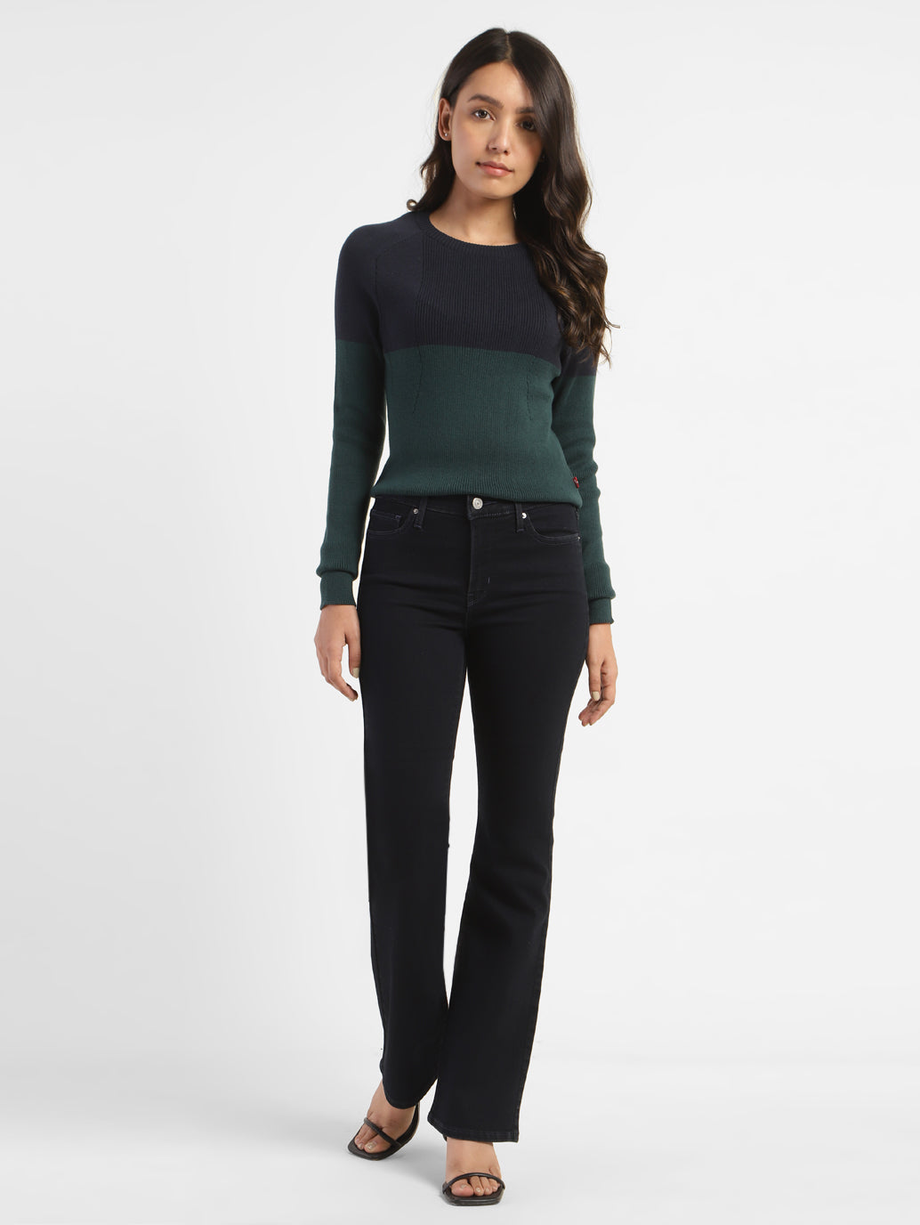 Women's 315 Navy Blue Flared Fit High Rise Jeans - 529cd870-2b71-4bcf-b6e6-5cb385862590 View