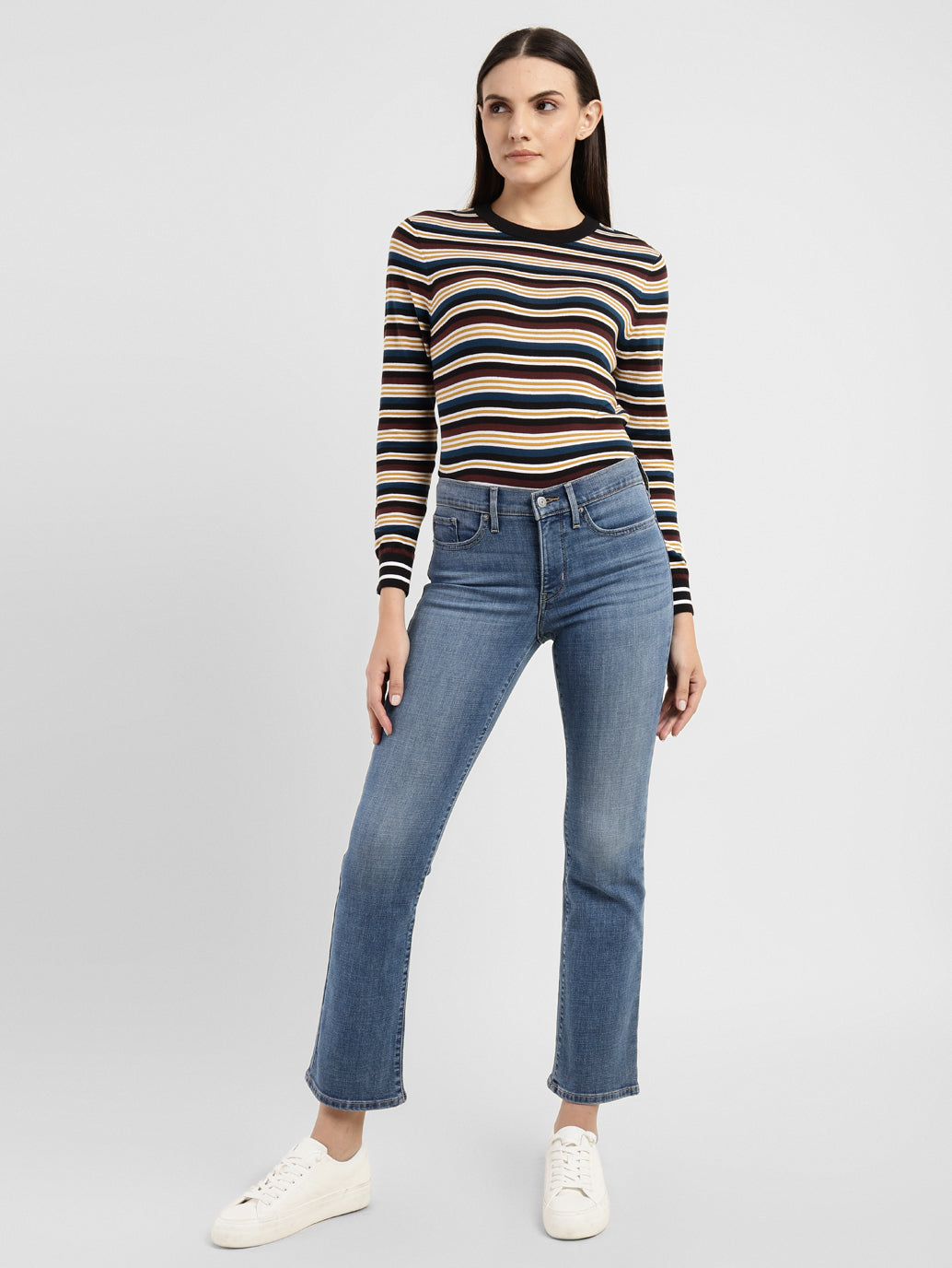 Women's 315 Blue Flared Fit High Rise Jeans - 45623850-311e-48d2-862e-6a8ac6ed7a21 View