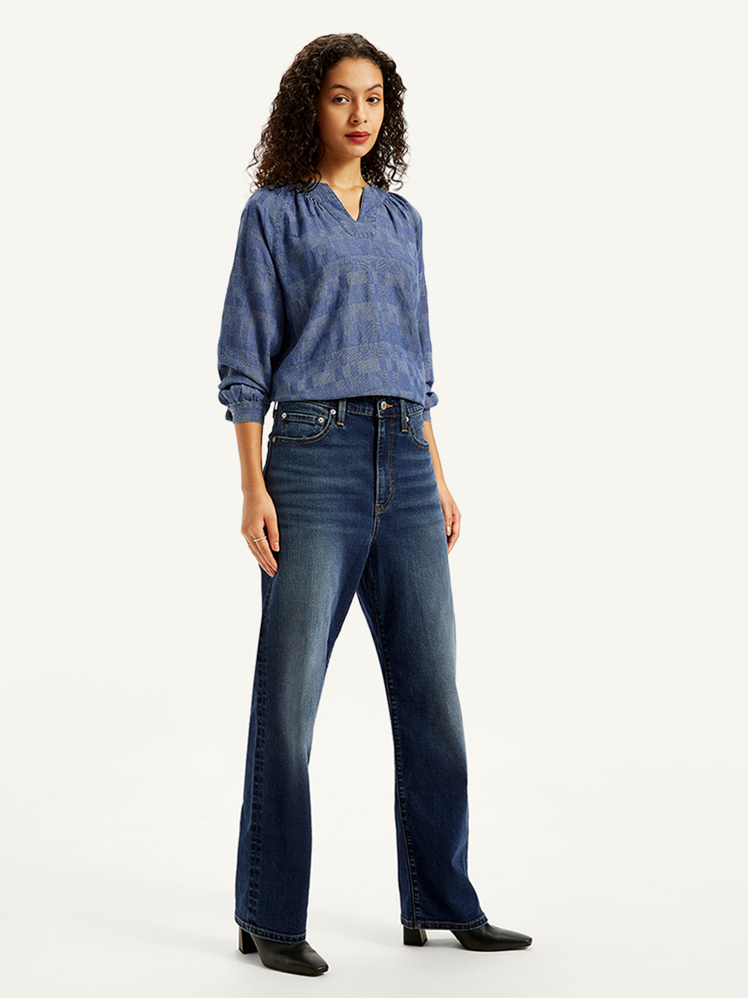 Women's 315 Blue Flared Fit High Rise Jeans - 20 View