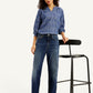 Women's 315 Blue Flared Fit High Rise Jeans - Styleshot View