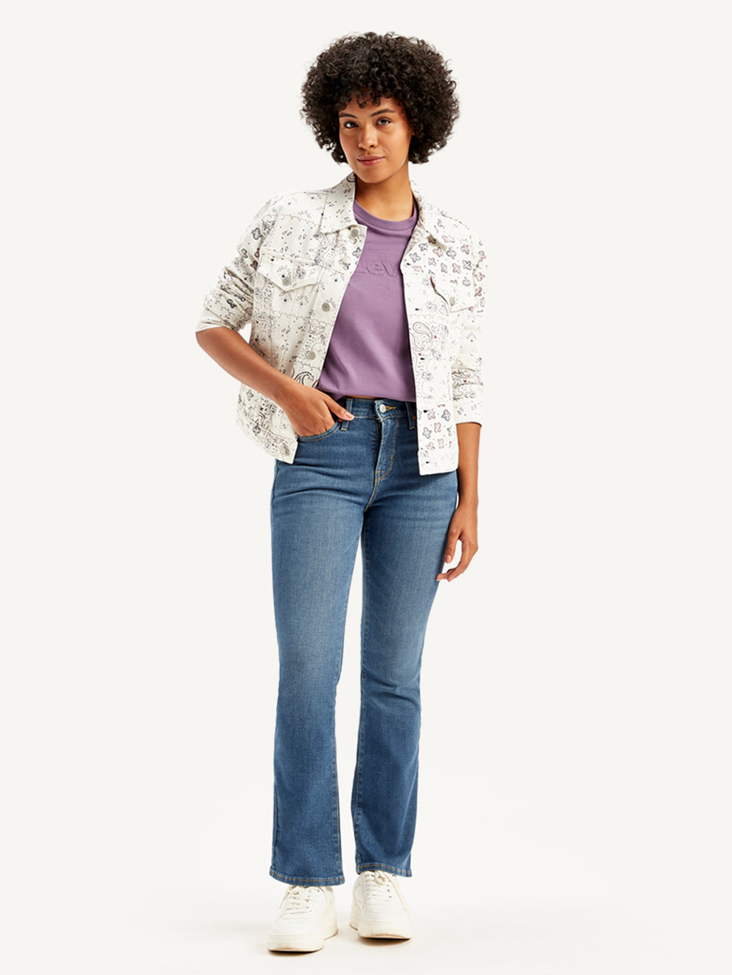 Women's 315 Blue Flared Fit High Rise Jeans