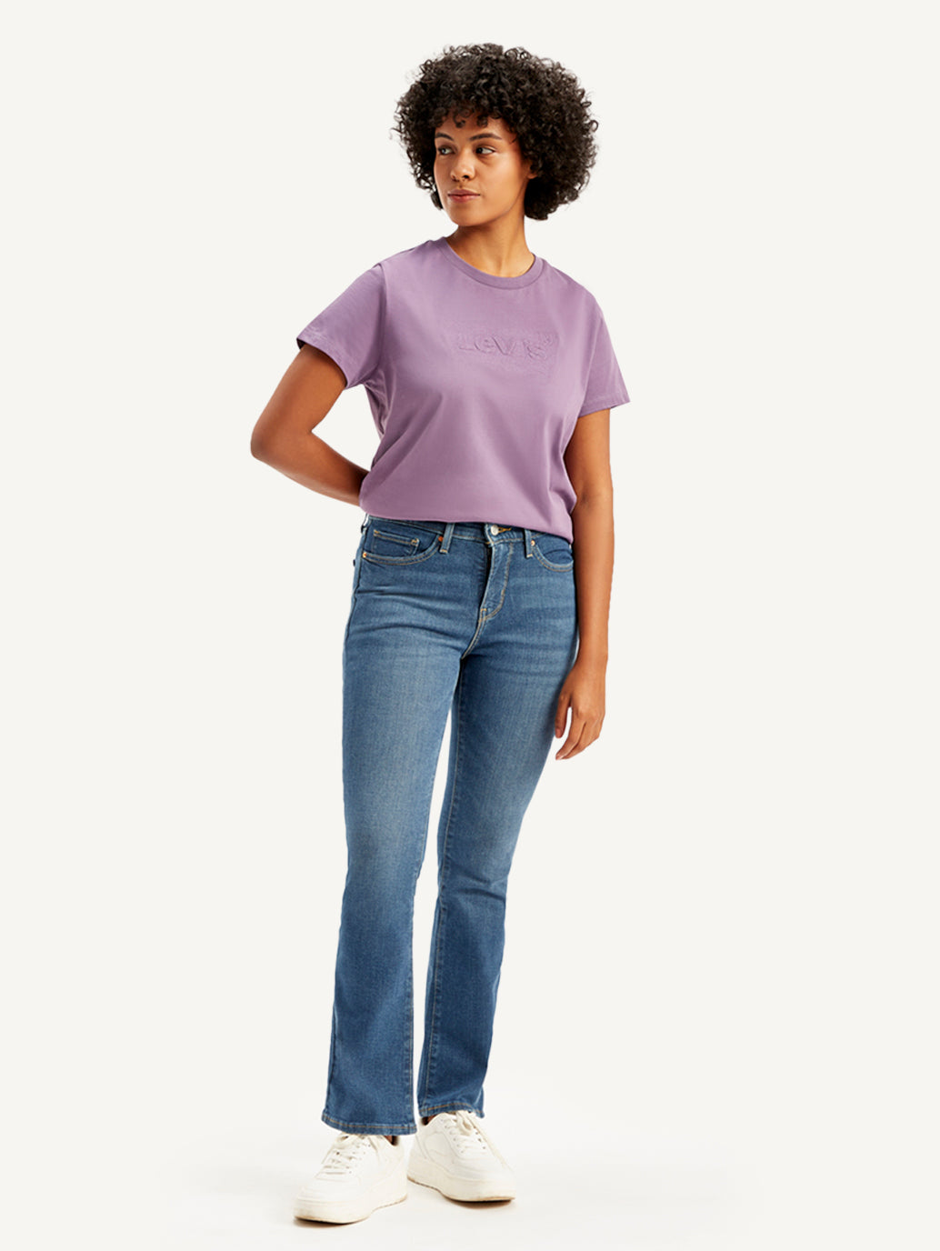 Women's 315 Blue Flared Fit High Rise Jeans - Front View
