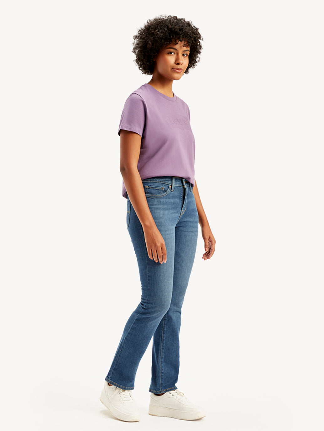 Women's 315 Blue Flared Fit High Rise Jeans - Side View
