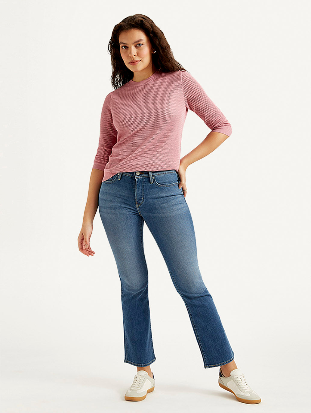 Women's 315 Blue Flared Fit High Rise Jeans