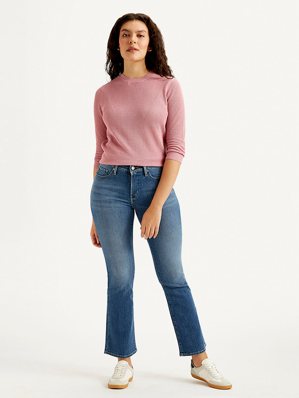 Women's 315 Blue Flared Fit High Rise Jeans - Front View