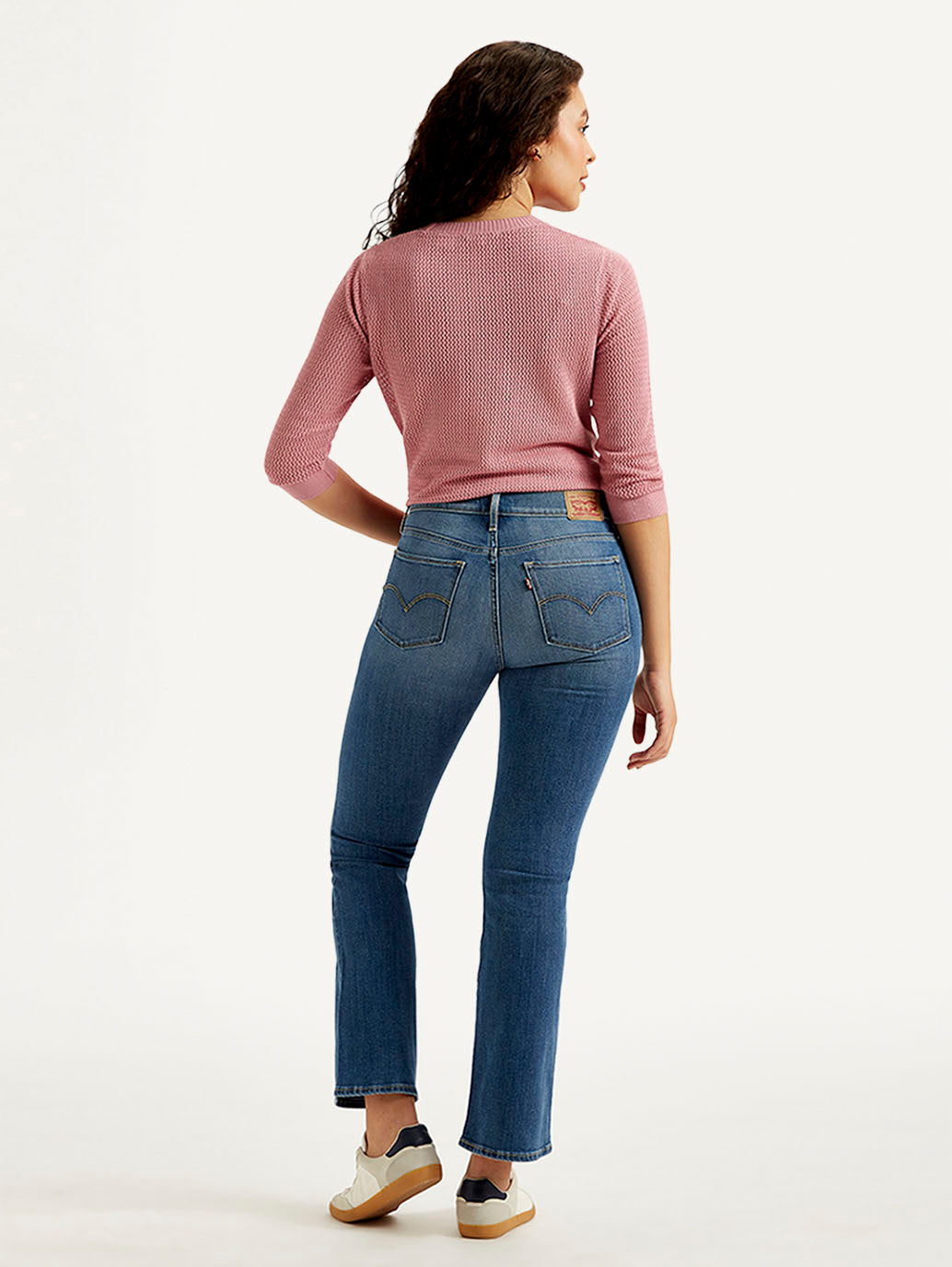 Women's 315 Blue Flared Fit High Rise Jeans - Back View