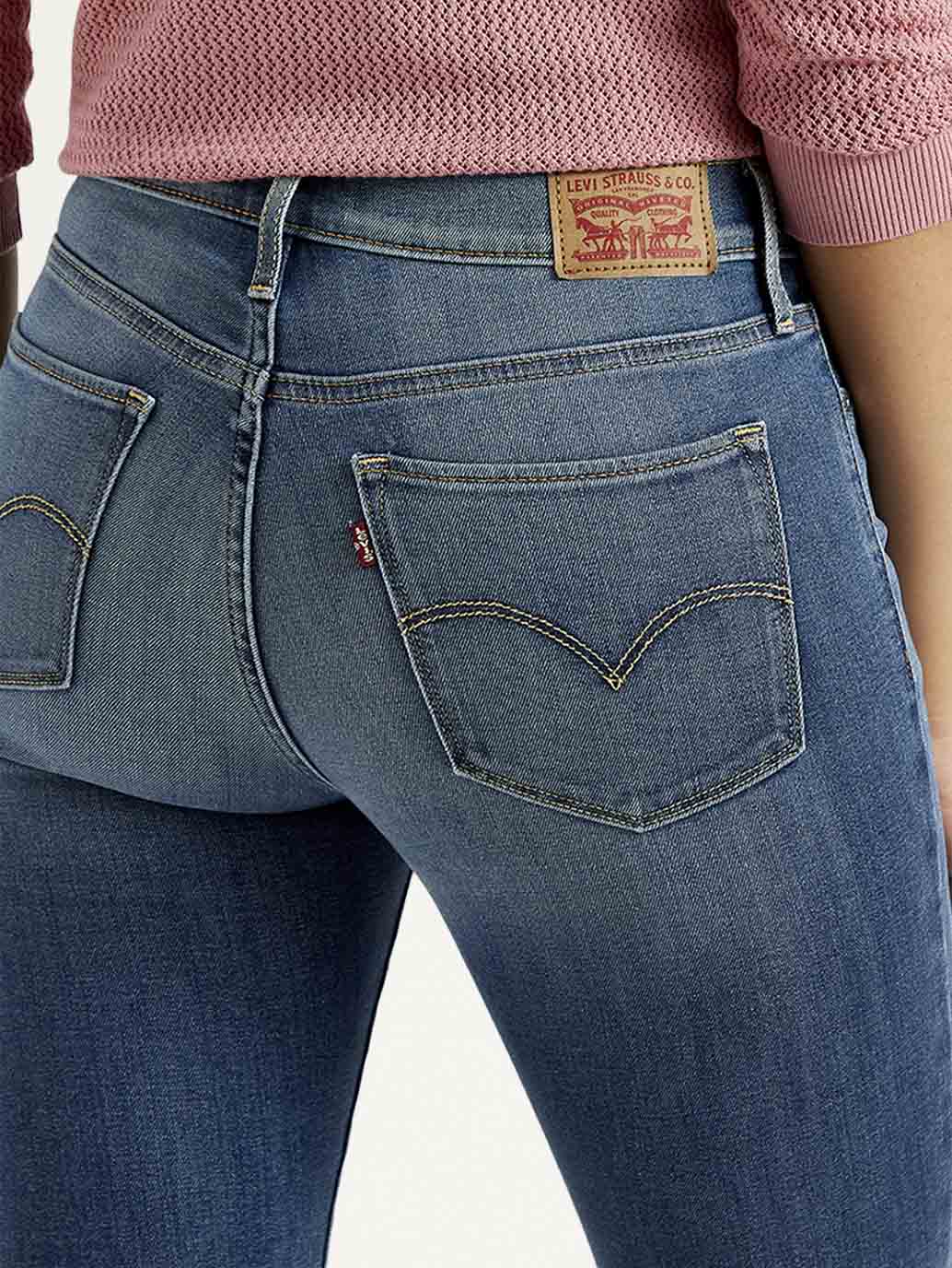 Women's 315 Blue Flared Fit High Rise Jeans - Detail View