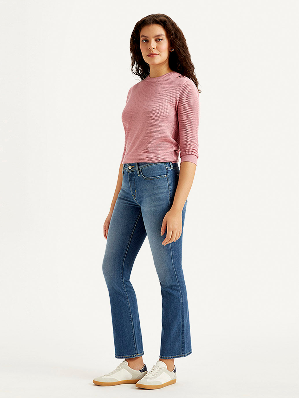 Women's 315 Blue Flared Fit High Rise Jeans - Side View