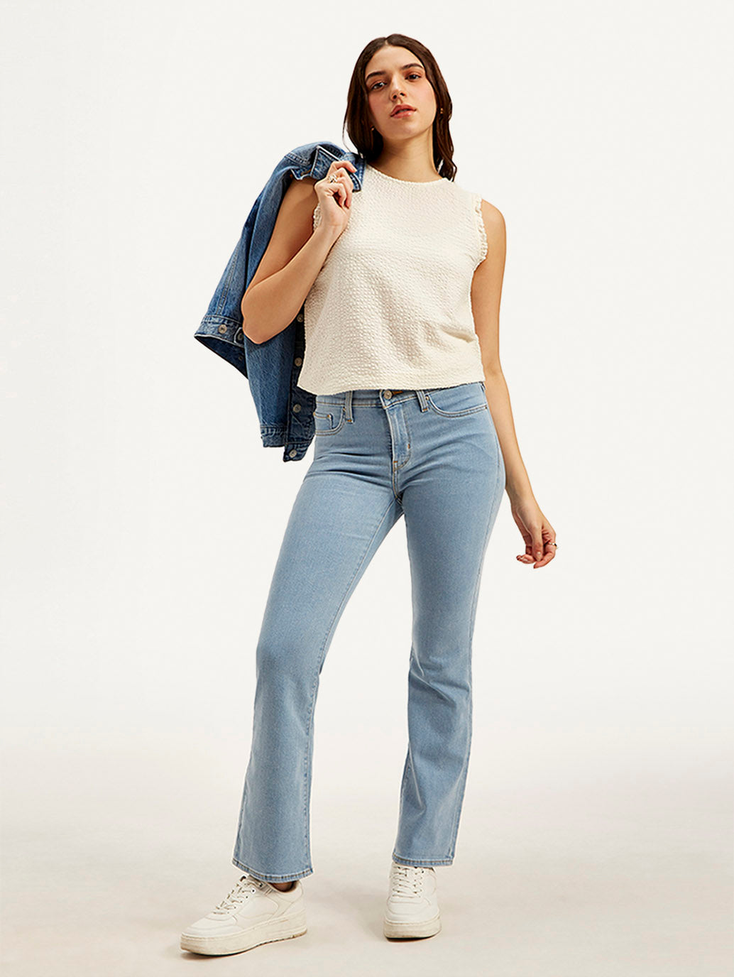 Women's 315 Light Blue Flared Fit High Rise Jeans - Styleshot View