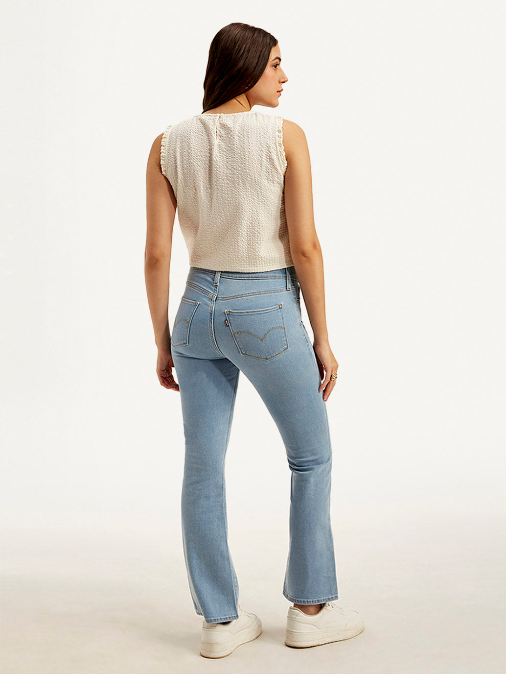 Women's 315 Light Blue Flared Fit High Rise Jeans - Back View