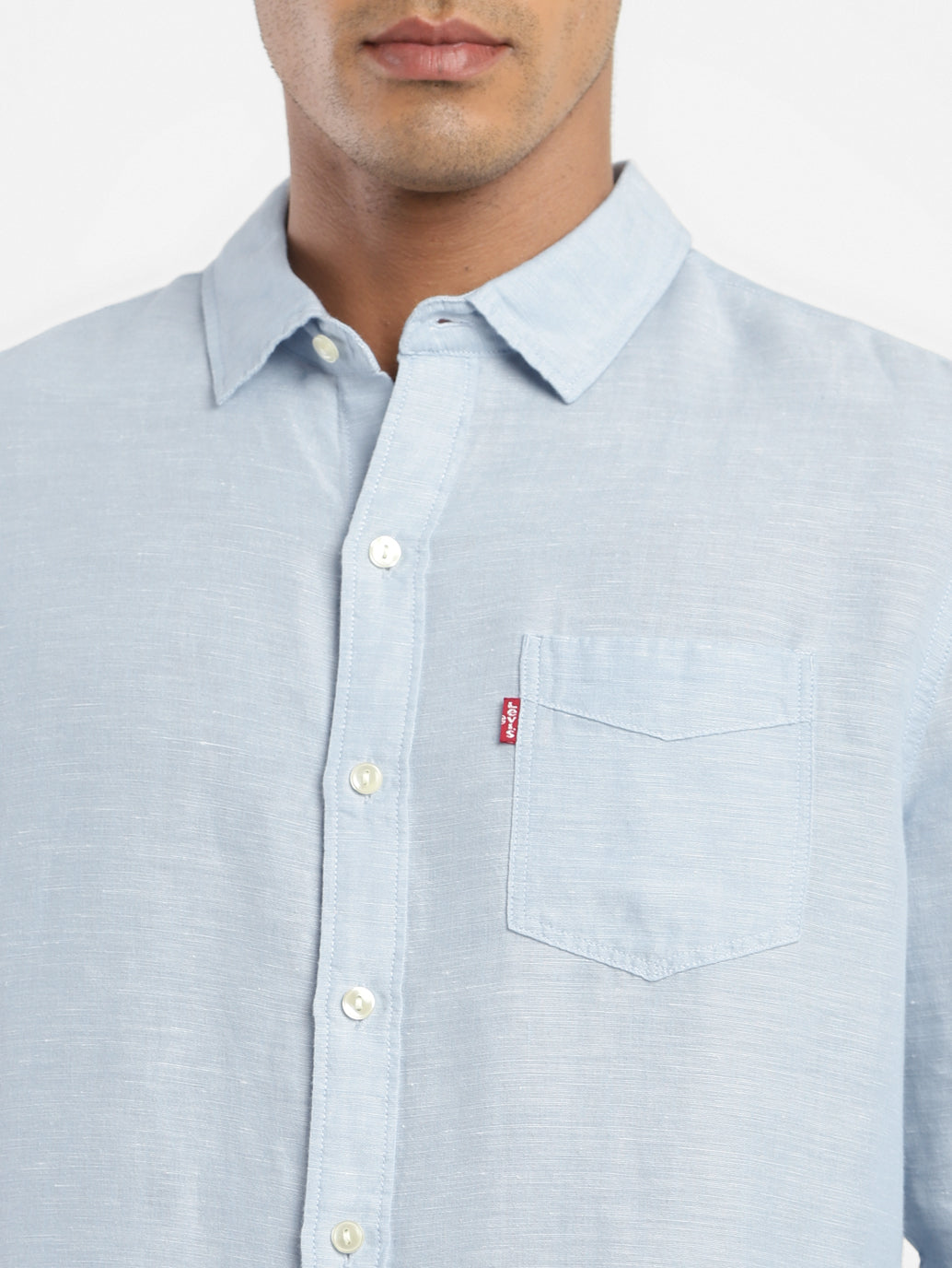 Men's Solid Spread Collar Linen Shirt - e951344f-925c-4385-a400-0a04c5d4ab92 View