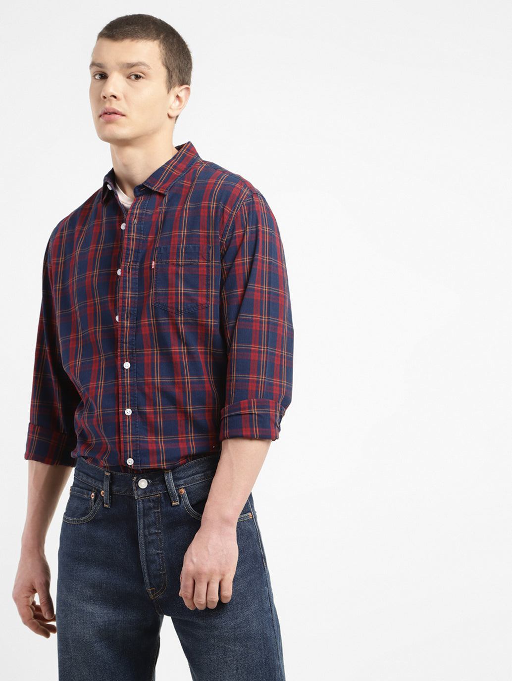 Men's Checkered Slim Fit Shirt - d3ccbc4a-c637-4859-b471-1403a0fe0ab7 View
