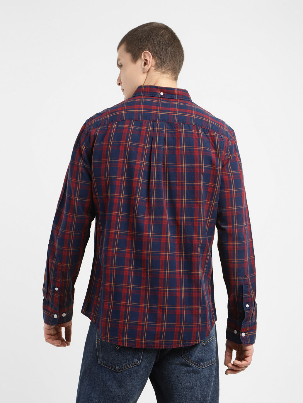 Men's Checkered Slim Fit Shirt - 922fcb81-d4fb-45f9-9822-555893c9b9fe View