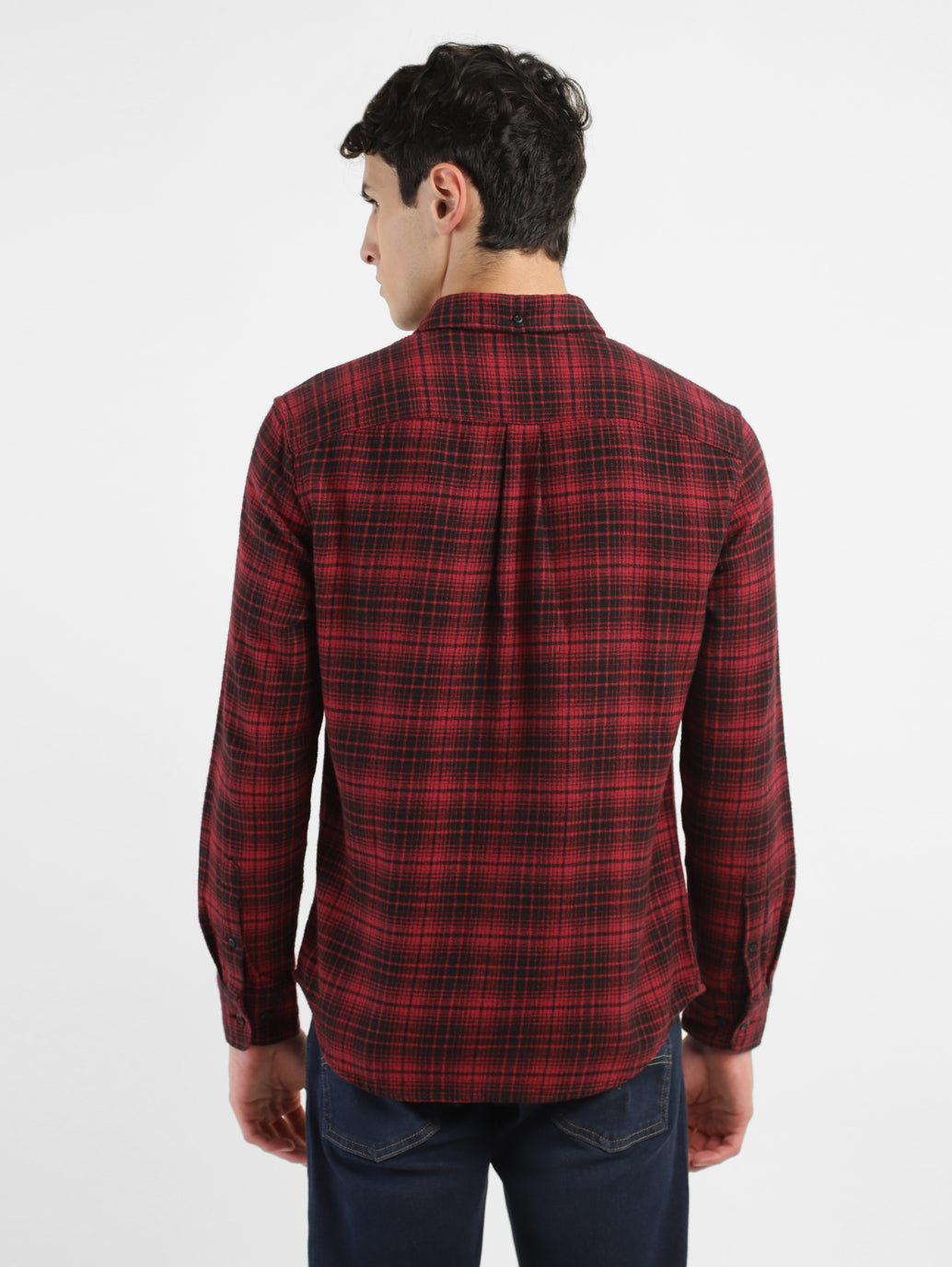 Men's Checkered Spread Collar Shirt - 341e8314-2298-4439-b9d5-65b9f8b83d0c View