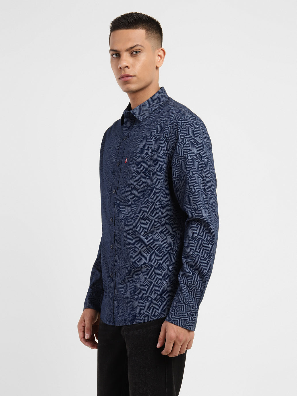 Men's Geometric Print Slim Fit Shirt - 5dba4695-ef75-472b-8052-a9ed4d8c249a View