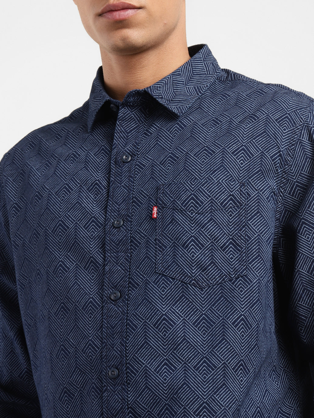 Men's Geometric Print Slim Fit Shirt - 14b1d44b-b197-41d6-9adf-839ddd0935ba View