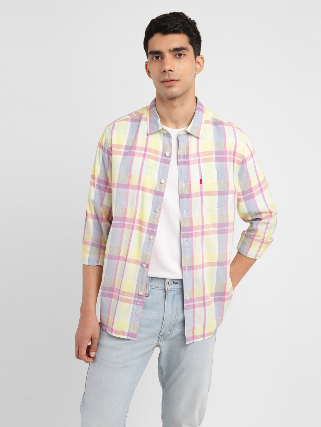 Men's Checkered Slim Fit Shirt - 595523a0-3082-468a-bb65-cda2617378aa View