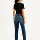 Women's Blue Loose Fit High Rise Boyfriend Jeans - Back View