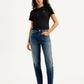 Women's Blue Loose Fit High Rise Boyfriend Jeans - Styleshot View