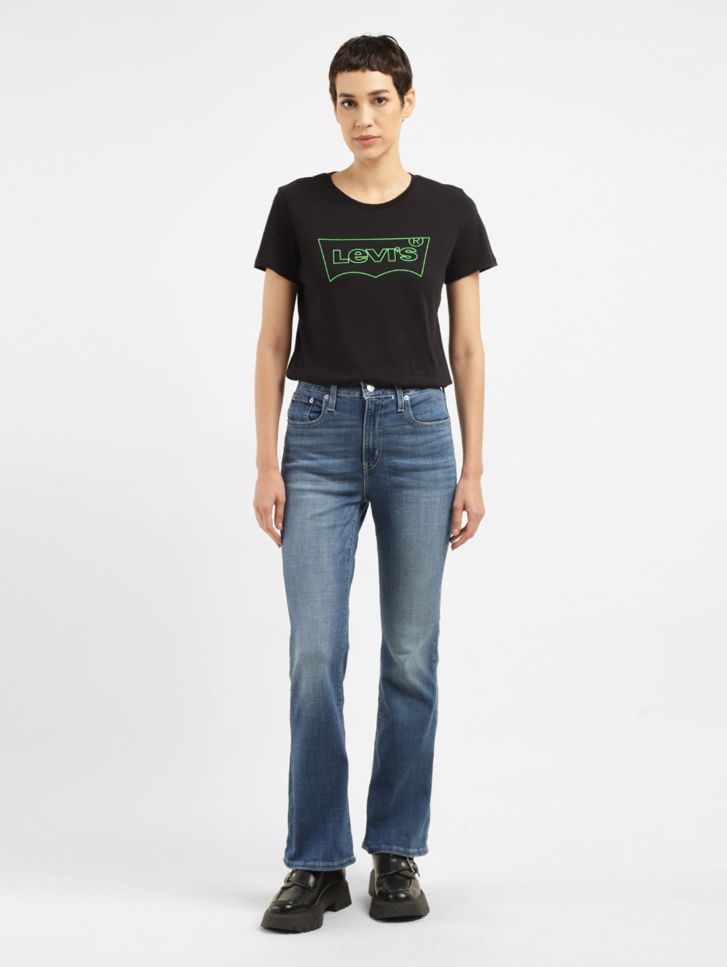Women's 725 Blue Flared Fit High Rise Jeans - bed845ae-6689-41ad-8fbf-aa8c6d97c530 View