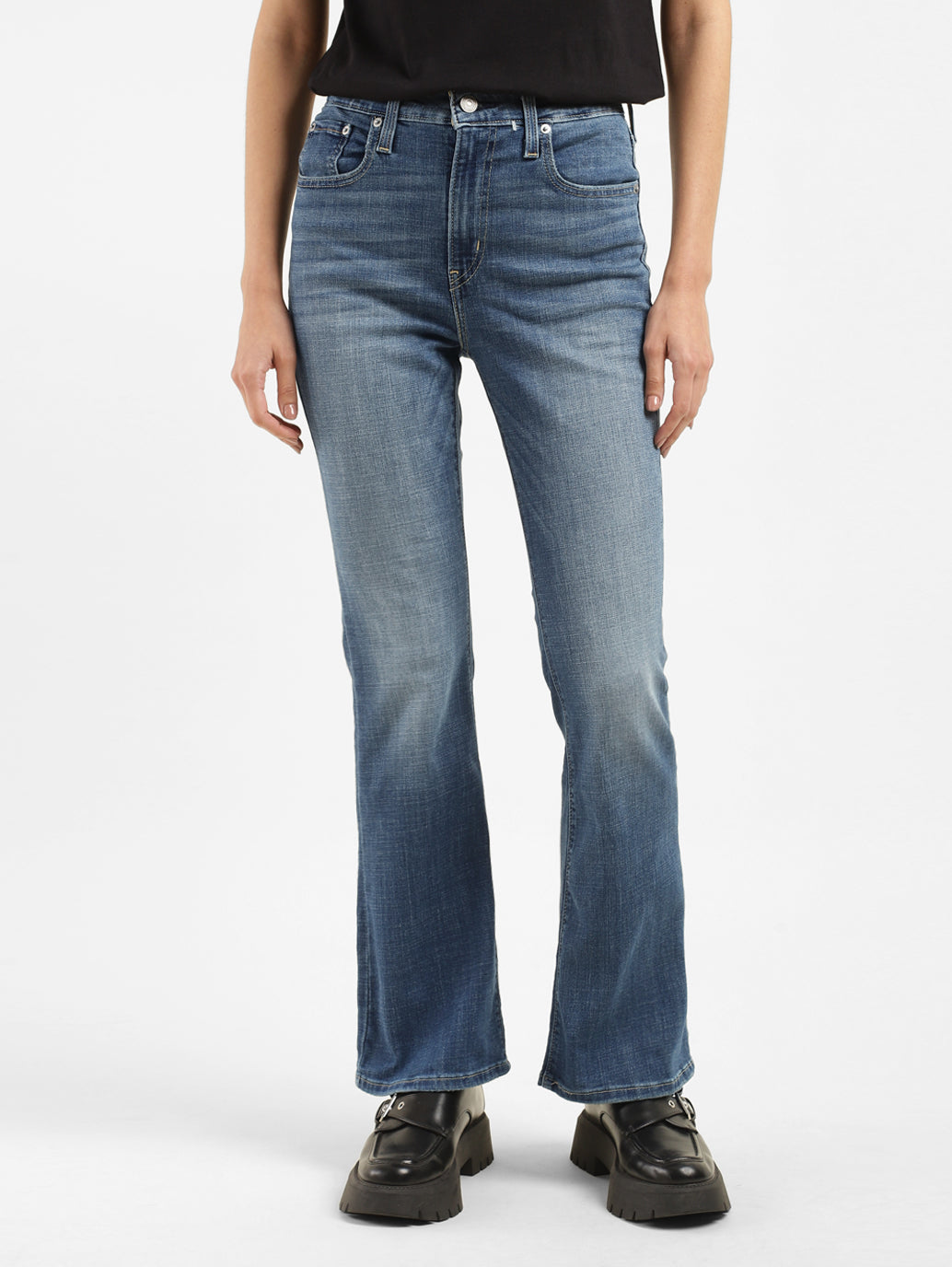 Women's 725 Blue Flared Fit High Rise Jeans - 0d57982e-a033-471e-bae9-31a49fe63aea View