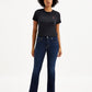 Women's 725 Navy Blue Flared Fit High Rise Jeans - Front View