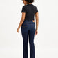 Women's 725 Navy Blue Flared Fit High Rise Jeans - Back View