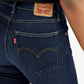 Women's 725 Navy Blue Flared Fit High Rise Jeans - Detail View