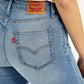 Women's 725 Blue Flared Fit High Rise Jeans - Detail View