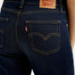Women's 725 Navy Flared Fit High Rise Jeans - Detail View