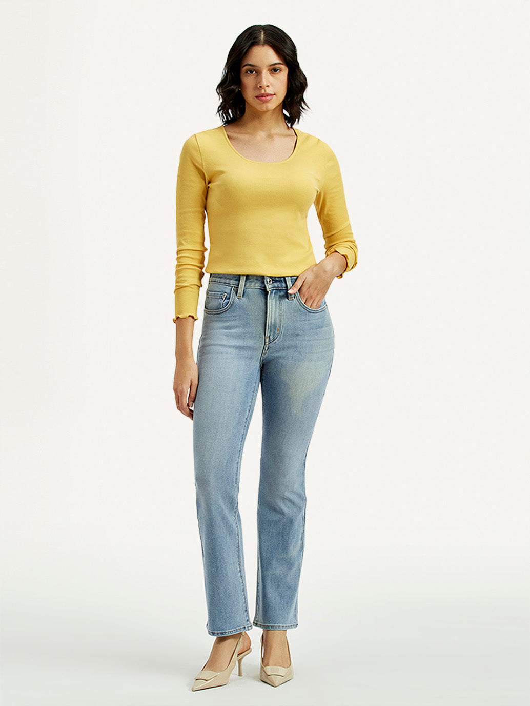 Women's 725 Light Indigo Bootcut Fit High Rise Jeans