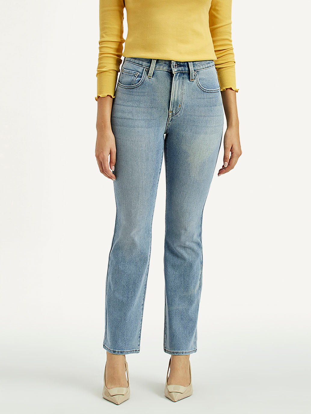 Women's 725 Light Indigo Flared Fit High Rise Jeans - Front View