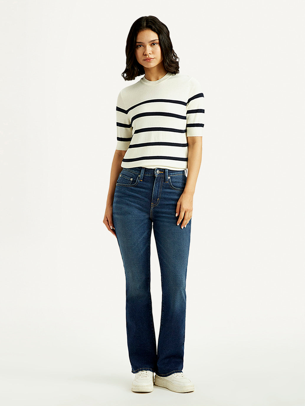 Women's 725 Dark Indigo Bootcut Fit High Rise Jeans - Front View