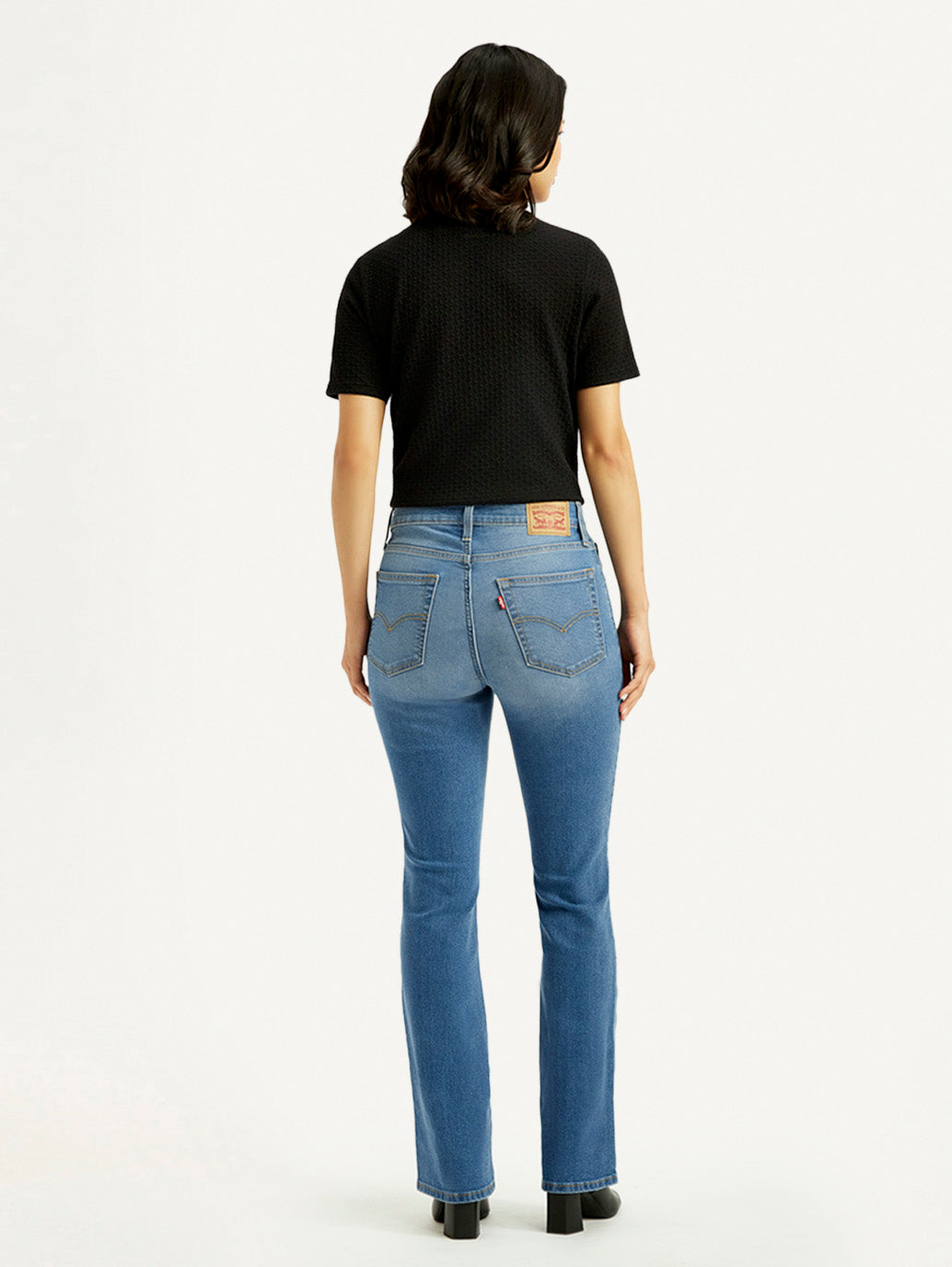 Women's 725 Med Indigo Flared Fit High Rise Jeans - Back View