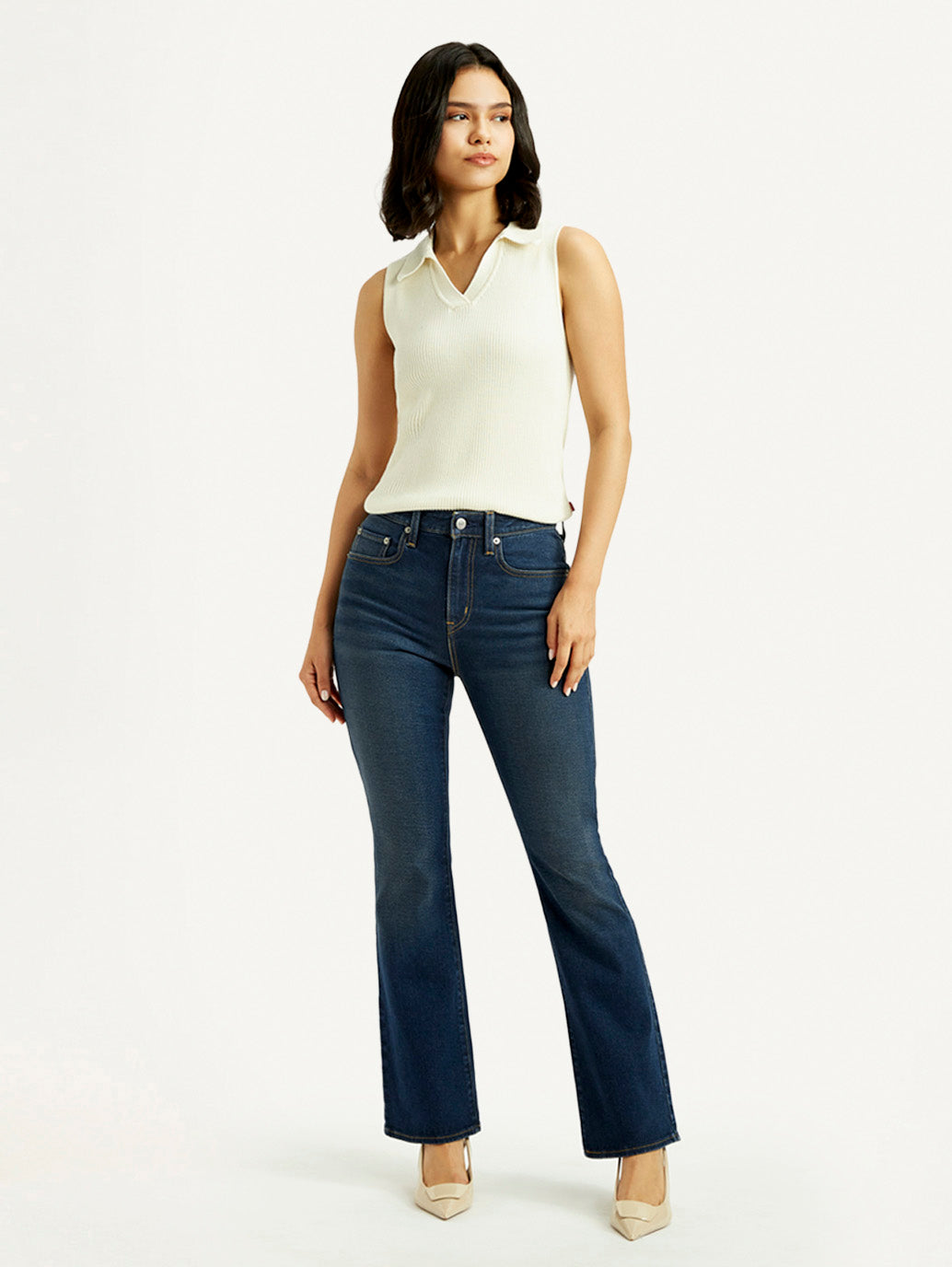 Women's 725 Dark Indigo Bootcut Fit High Rise Jeans - Front View