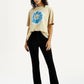 Women's 725 Black Flared Fit High Rise Jeans - Styleshot View