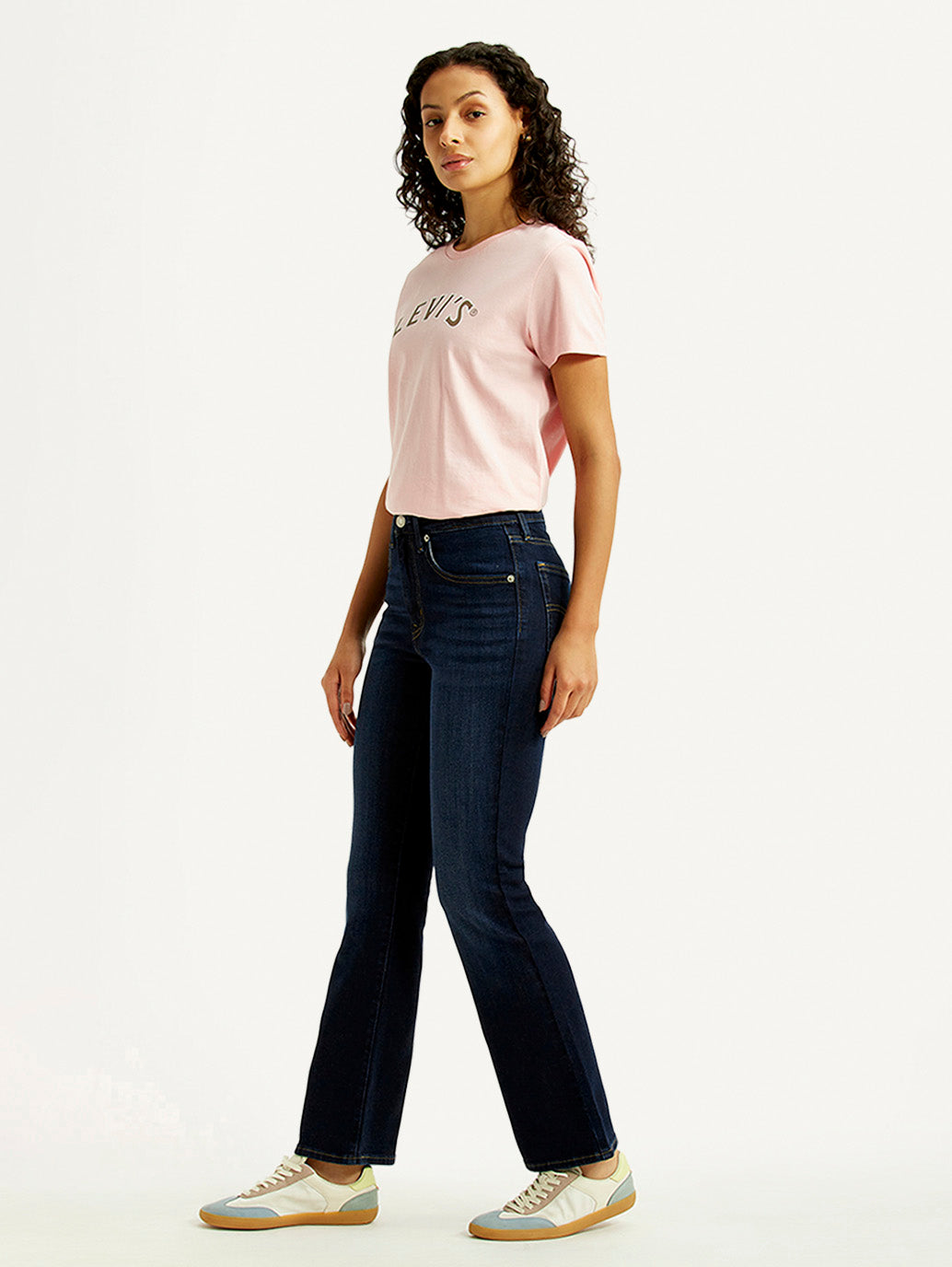 Women's 725 Dark Indigo Bootcut Fit High Rise Jeans - Side View