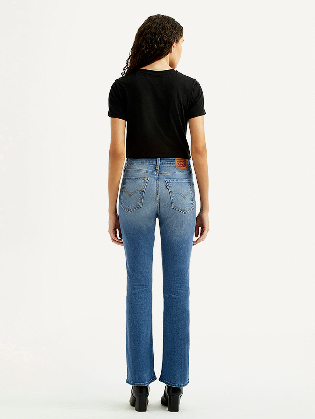 Women's 725 Blue Slim Bootcut Fit High Rise Jeans - Back View