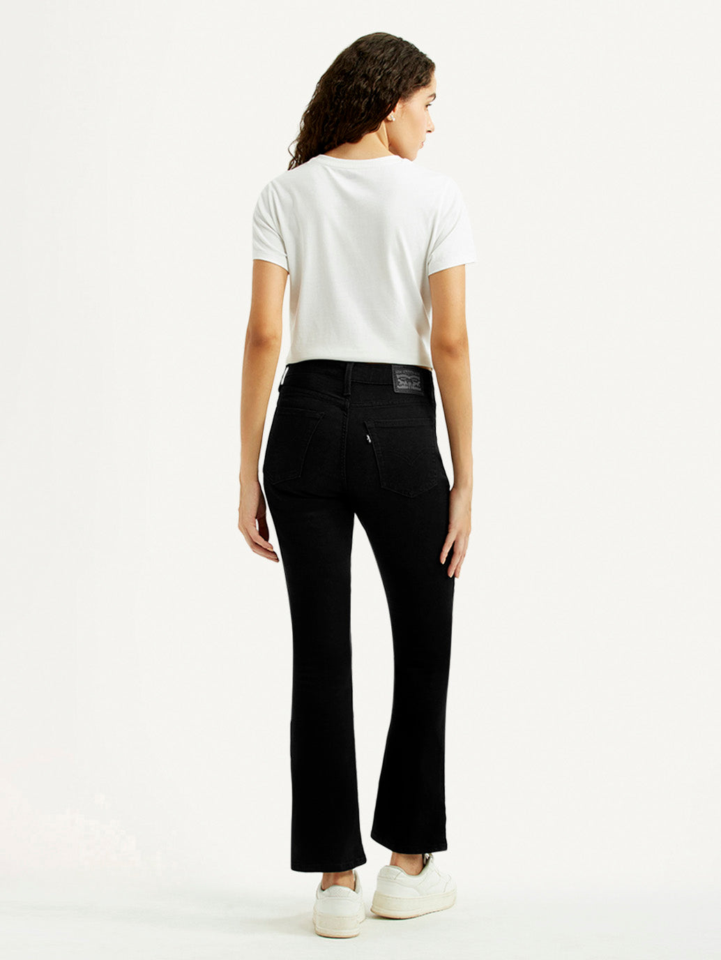 Women's 725 Black Slim Bootcut Fit High Rise Jeans - Back View