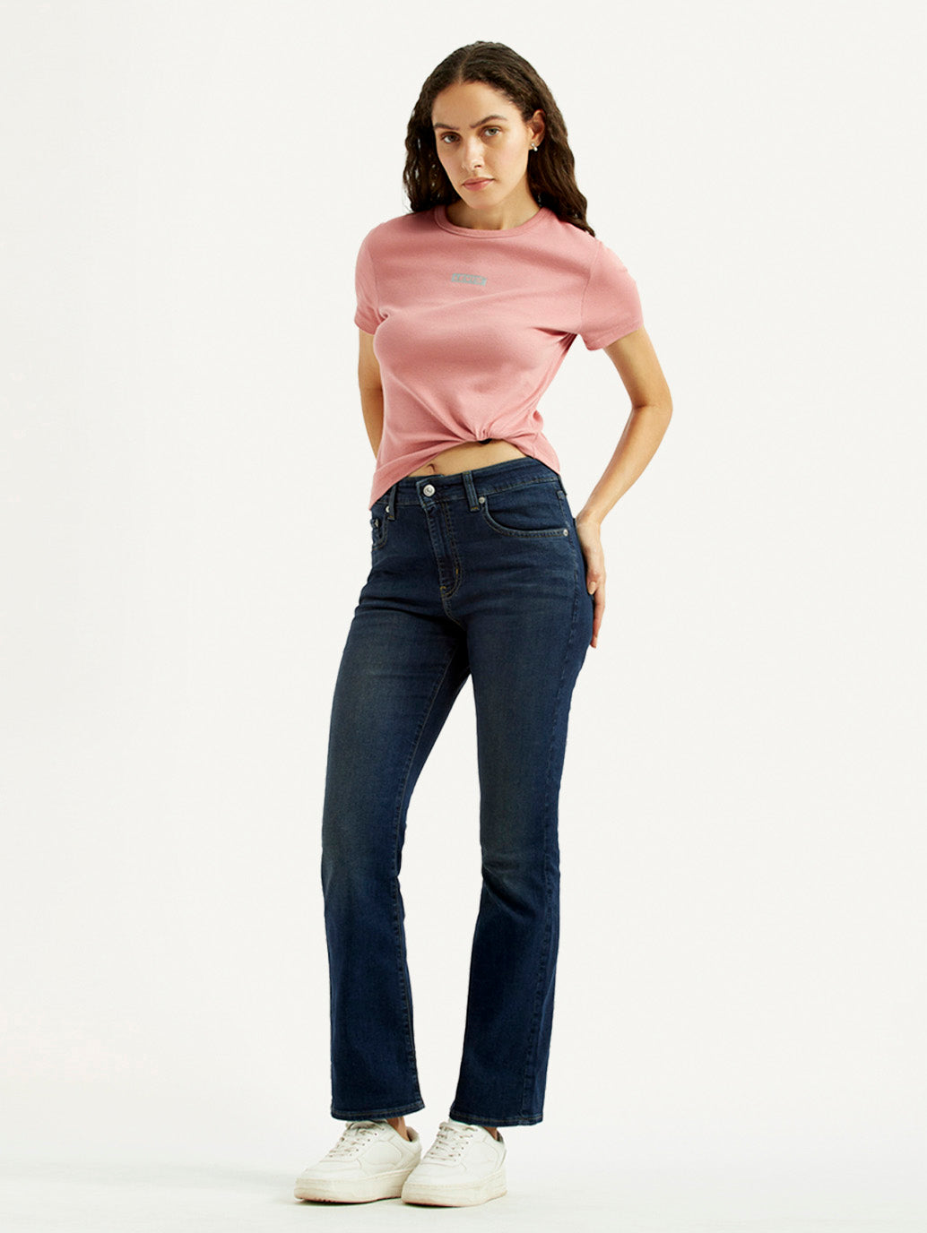 Women's 725 Dark Blue Slim Bootcut Fit High Rise Jeans