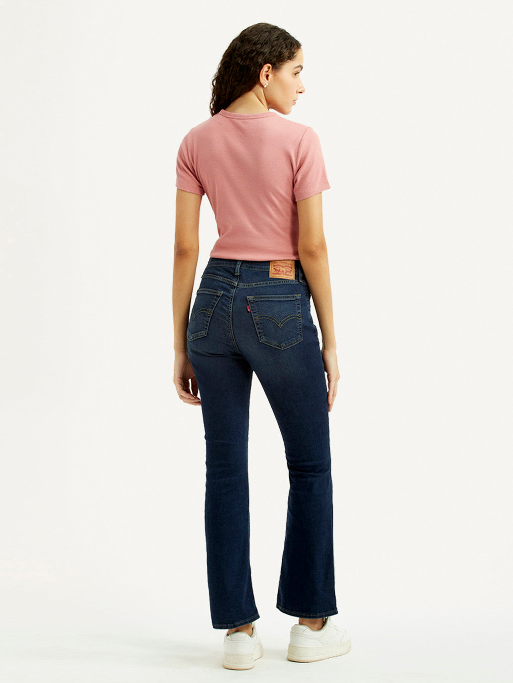 Women's 725 Dark Blue Slim Bootcut Fit High Rise Jeans - Back View