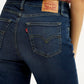 Women's 725 Dark Blue Slim Bootcut Fit High Rise Jeans - Detail View