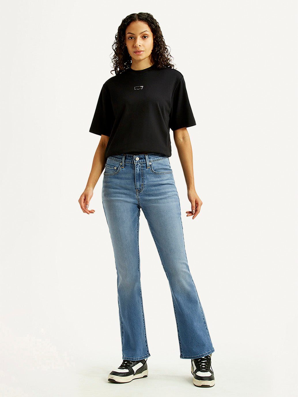 Women's 725 Med Indigo Bootcut Fit High Rise Jeans - Front View