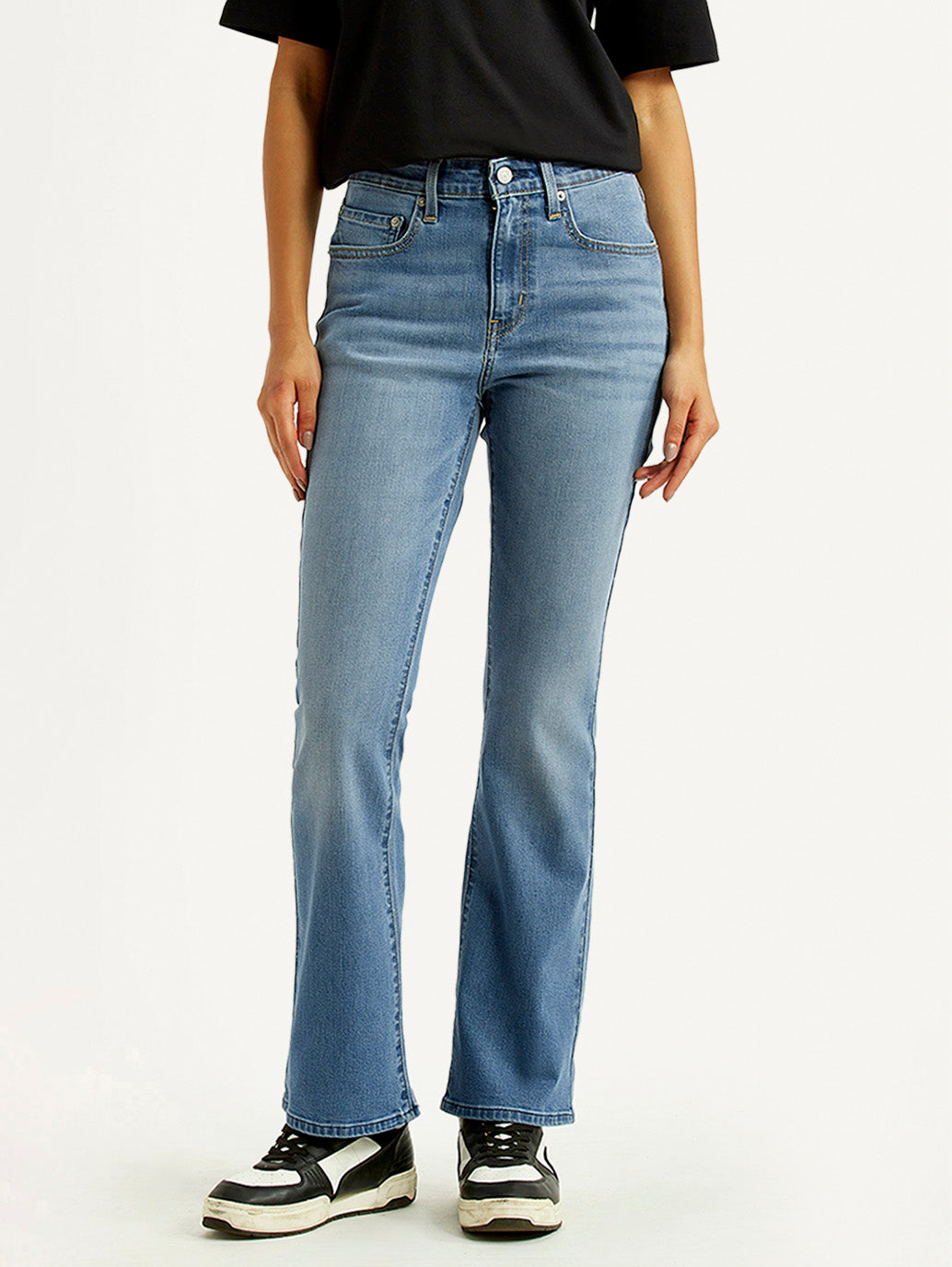 Women's 725 Med Indigo Bootcut Fit High Rise Jeans - Front View
