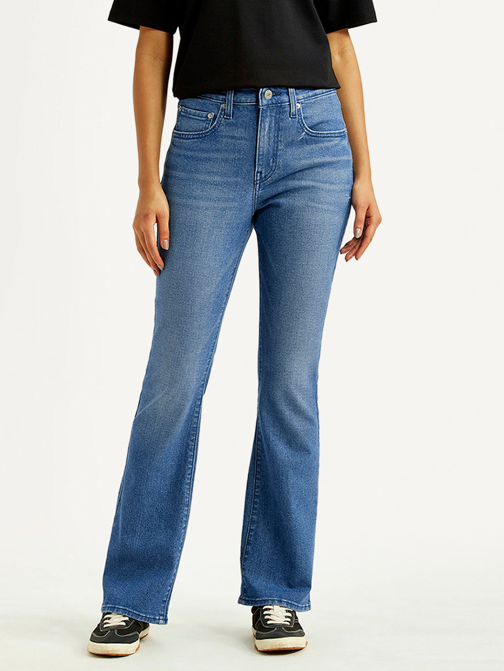 Women's 725 Med Indigo Bootcut Fit High Rise Jeans - Front View