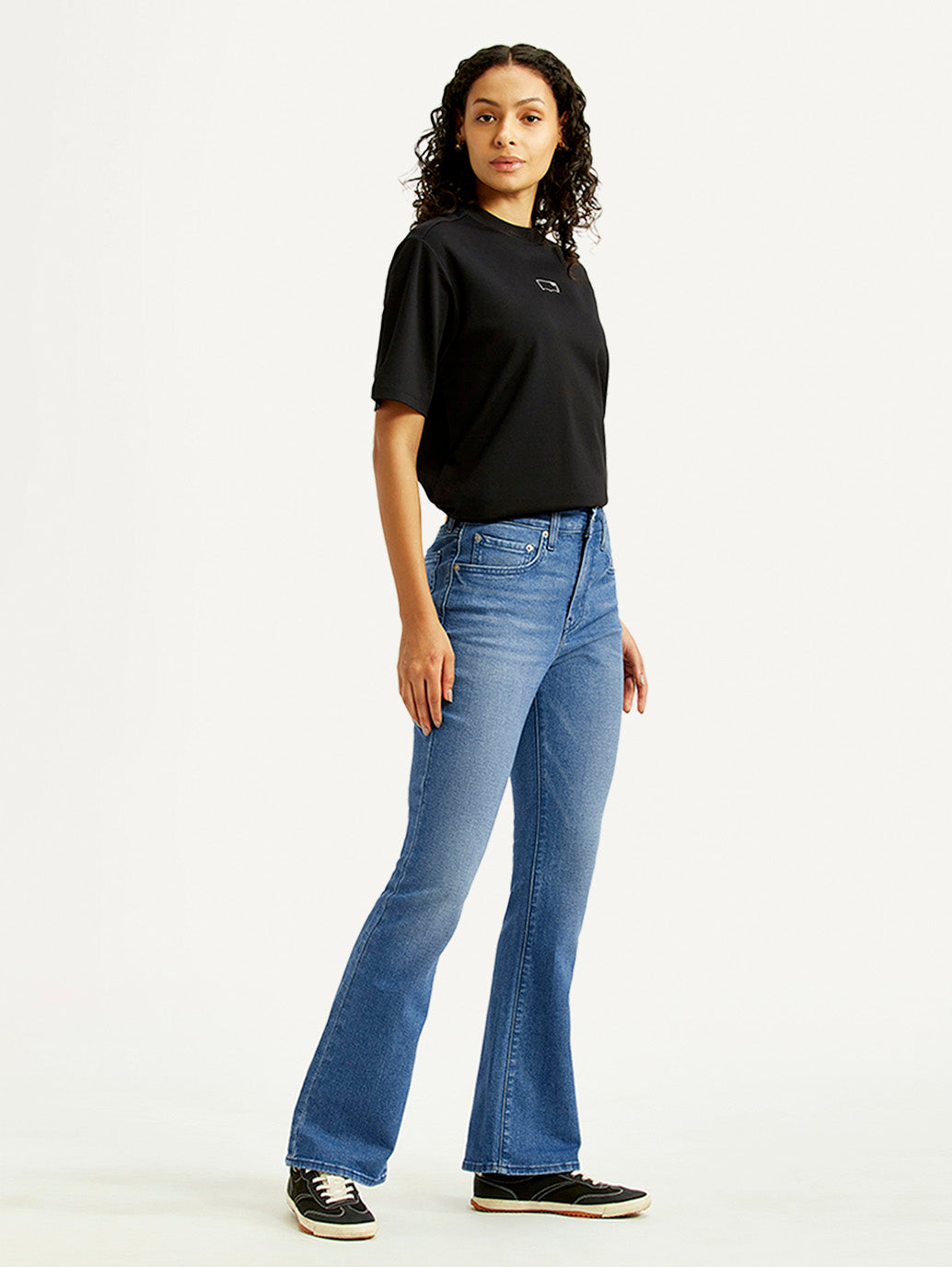 Women's 725 Med Indigo Bootcut Fit High Rise Jeans - Side View