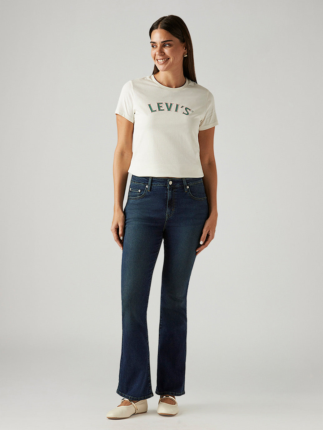 Women's 725 Dark Indigo Bootcut Fit High Rise Jeans - Front View