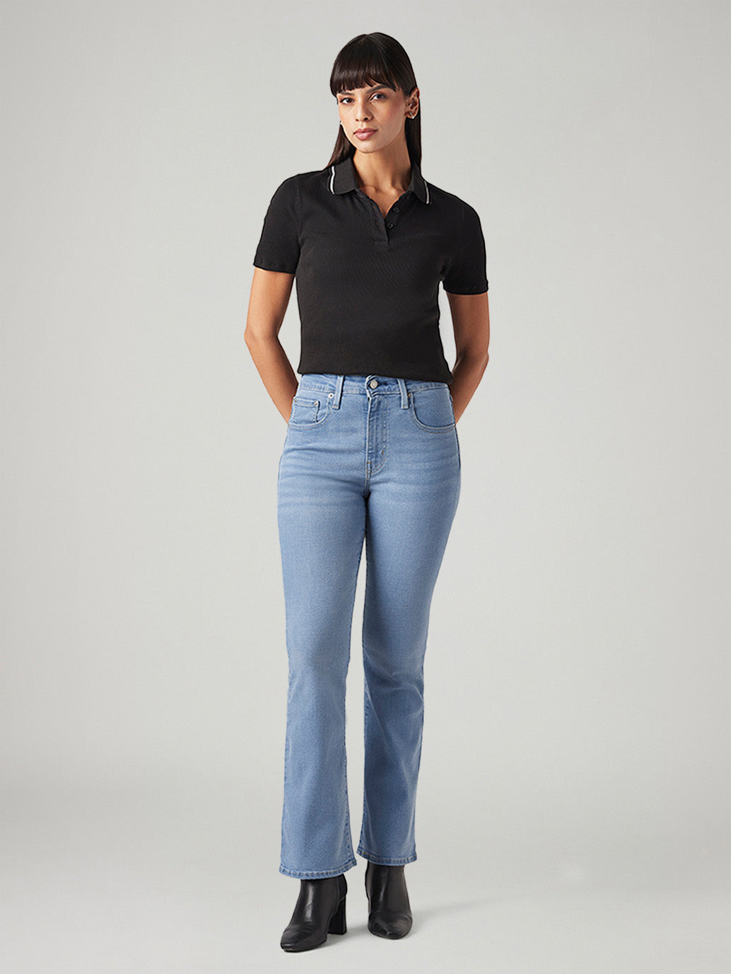 Womens 725 High Rise Flared Fit Cotton Stretch blend Jeans - 58c50390-4956-4630-9e3d-ecb4ccd2b853 View